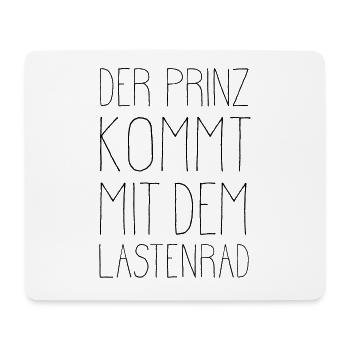 Der Prinz kommt mit dem Lastenrad - Mousepad (Querformat) - Weiß - Vorne