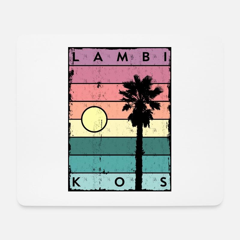 Lambi Horizont und Palme Kos - Mousepad (Querformat) - Weiß