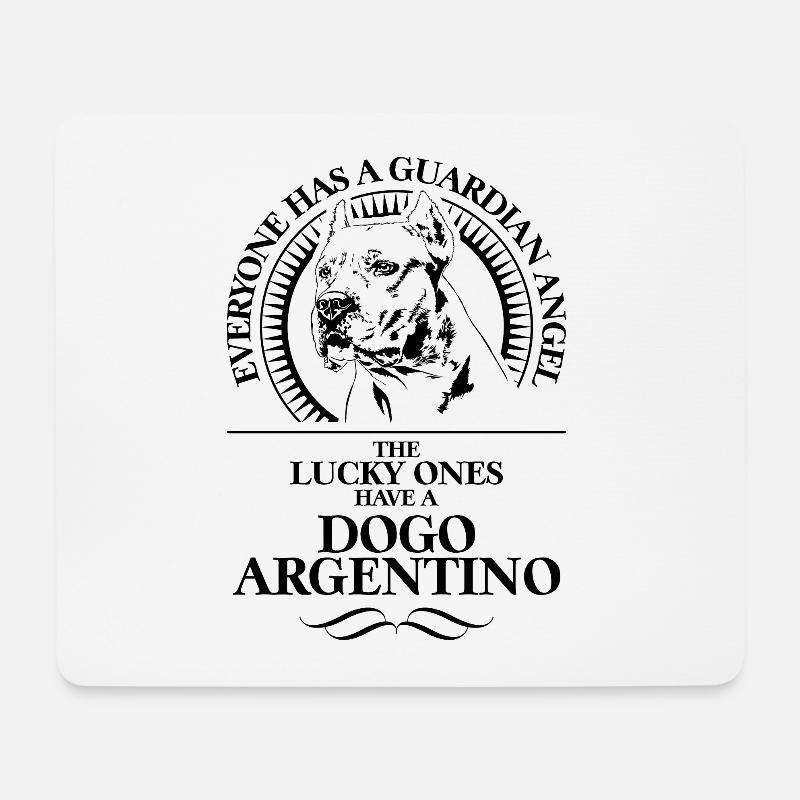 DOGO ARGENTINO Guardian Angel Hundespruch WILSIGNS - Mousepad (Querformat) - Weiß