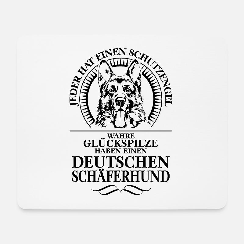 DEUTSCHER SCHÄFERHUND Schutzengel Hund Wilsigns - Mousepad (Querformat) - Weiß