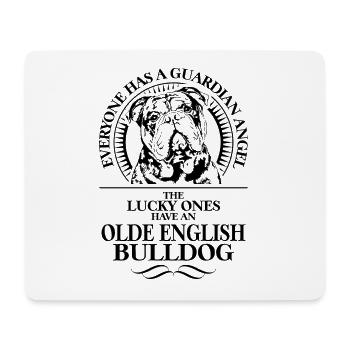 OLDE ENGLISH BULLDOG Guardian Angel Wilsigns - Mouse Pad (horizontal) - white - Front