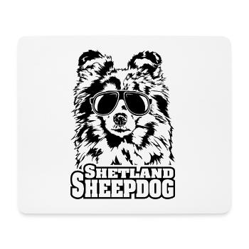 SHETLAND SHEEPDOG cool lunettes de soleil chiens chien - Tapis de souris (format paysage) - blanc - Devant