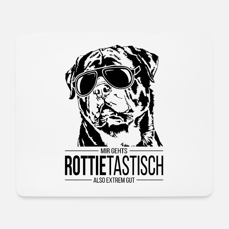 ROTTIETASTISCH Rottweiler Hundespruch Wilsigns - Mousepad (Querformat) - Weiß
