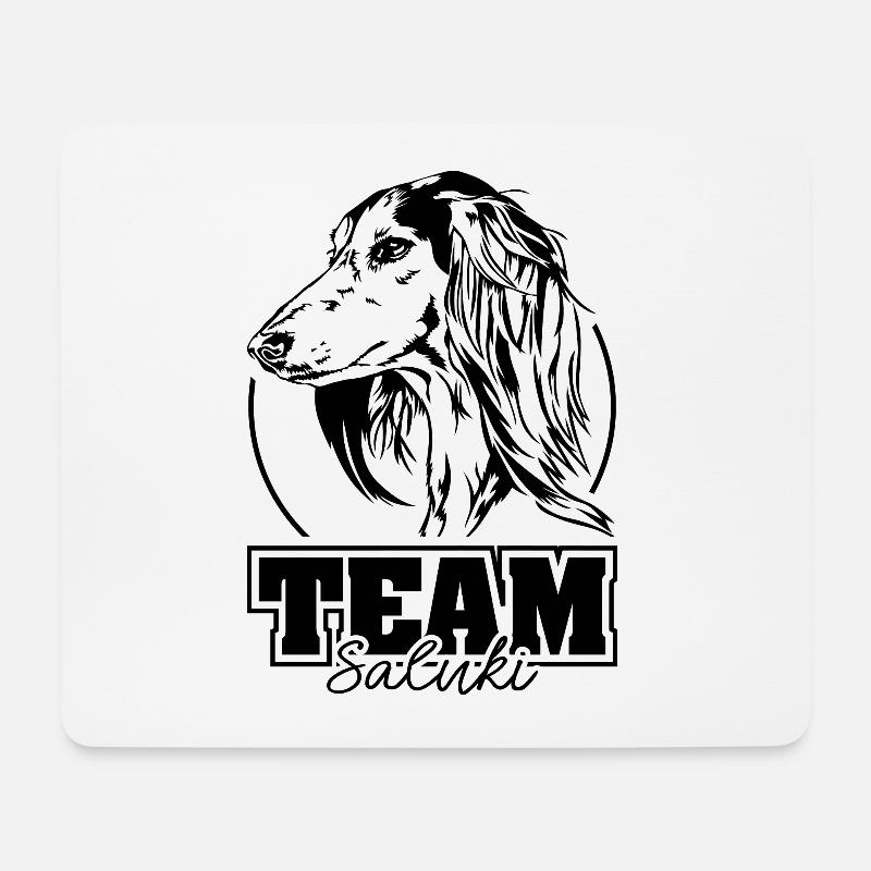 TEAM SALUKI Hunde Hundesport Windhund Wilsigns - Mousepad (Querformat) - Weiß
