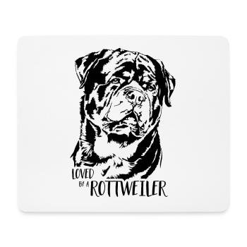 Aimé par un chien rottweiler Rottie Dog Dicton - Tapis de souris (format paysage) - blanc - Devant