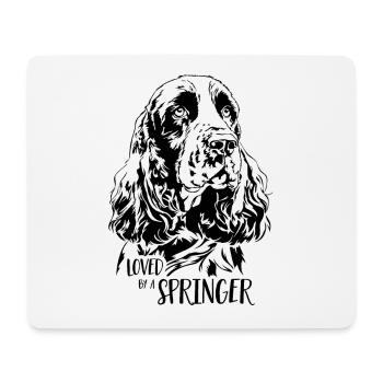 Loved by a Springer Spaniel Dog Dogs Wilsigns - Mouse Pad (horizontal) - white - Front