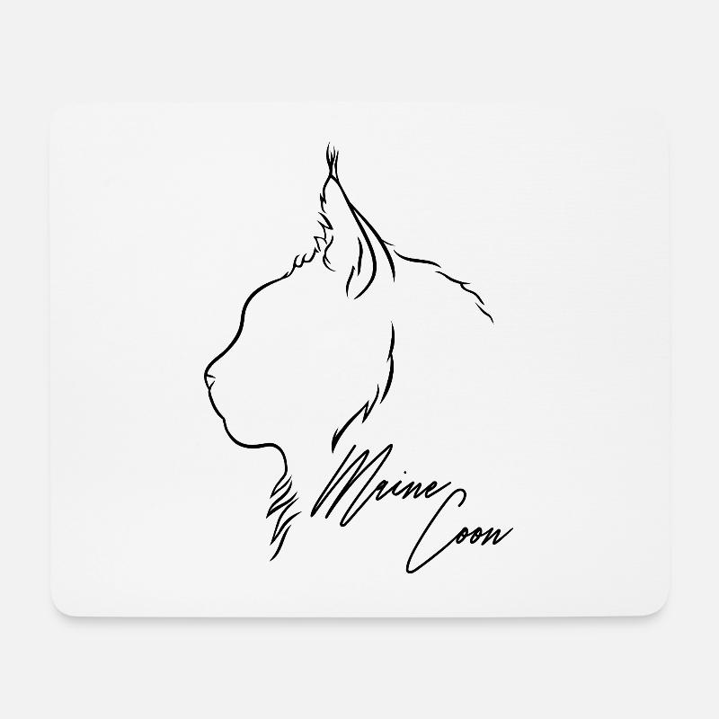 Maine Coon Profil Katzen Katze Wilsigns - Mousepad (Querformat) - Weiß