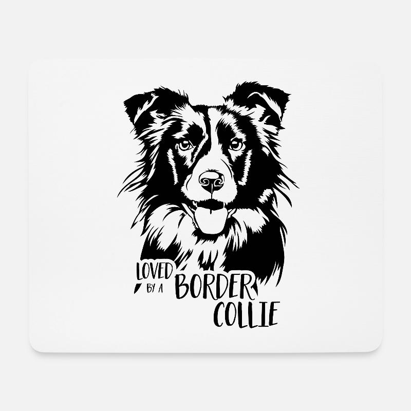 Loved by a Border Collie Hunde Hund Wilsigns - Mousepad (Querformat) - Weiß