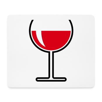 XRotweinglas Rund Offen (Rotwein / Wein / 2C) - Mousepad (Querformat) - Weiß - Vorne