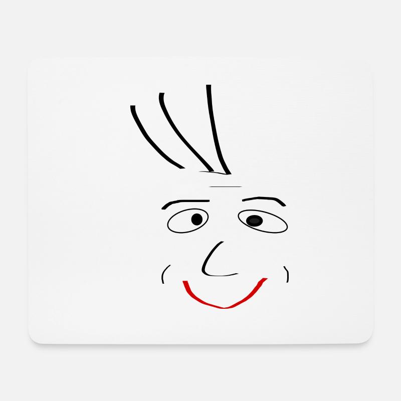 Strichgesicht Gesicht aus Strichen gemalt - Mousepad (Querformat) - Weiß