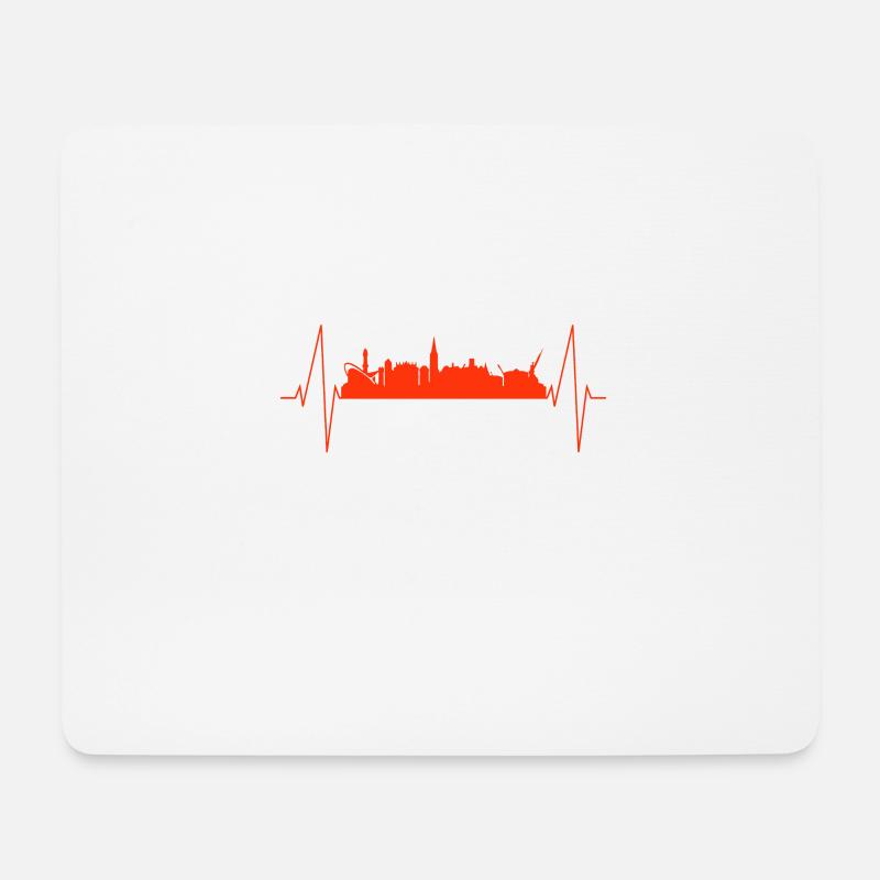Rostock heartbeat - Mousepad (Querformat) - Weiß