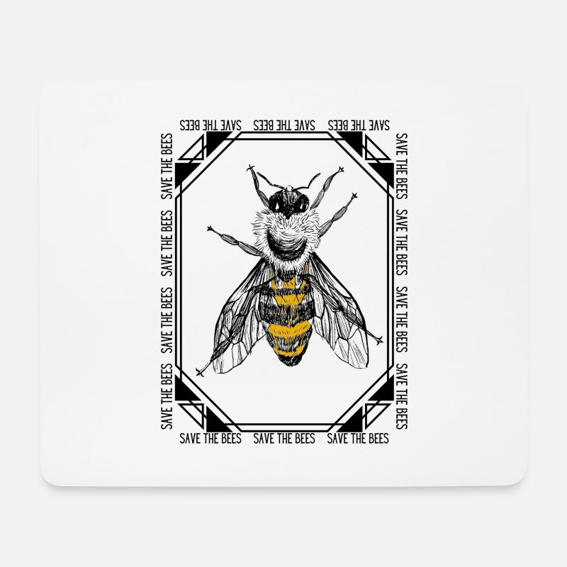 save the bees - Mouse Pad (horizontal) - white