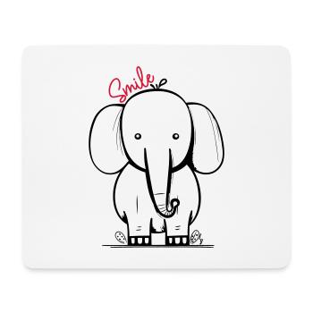 Elephant smile - Tapis de souris (format paysage) - blanc - Devant