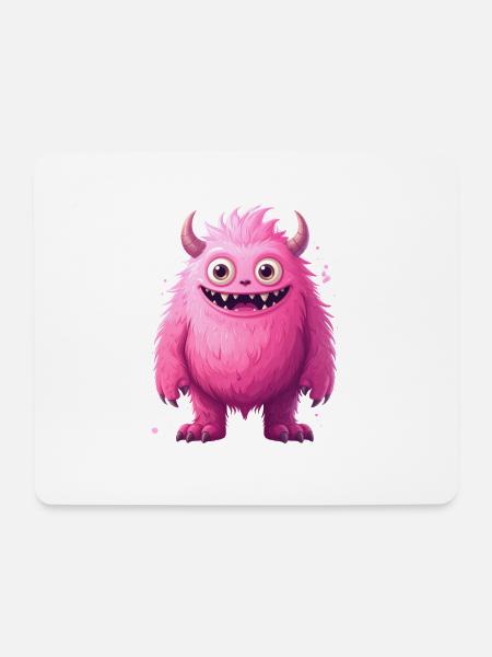 Pinkes Monster - Mousepad (Querformat) - Weiß