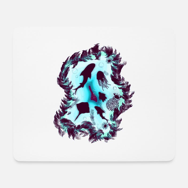 Meeresleben Traumurlaub Meeresbewohner in Karibik - Mousepad (Querformat) - Weiß
