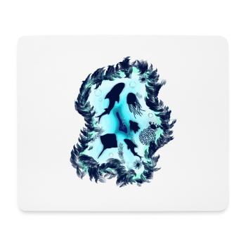 Unter Wasser im Meer mit Meeresleben für Taucher - Mousepad (Querformat) - Weiß - Vorne