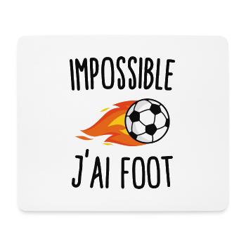 Impossible j'ai foot - Tapis de souris (format paysage) - blanc - Devant