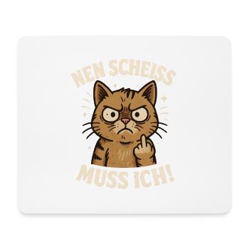 Nen Scheiss Muss Ich Katze - Mousepad (Querformat) - Weiß - Vorne