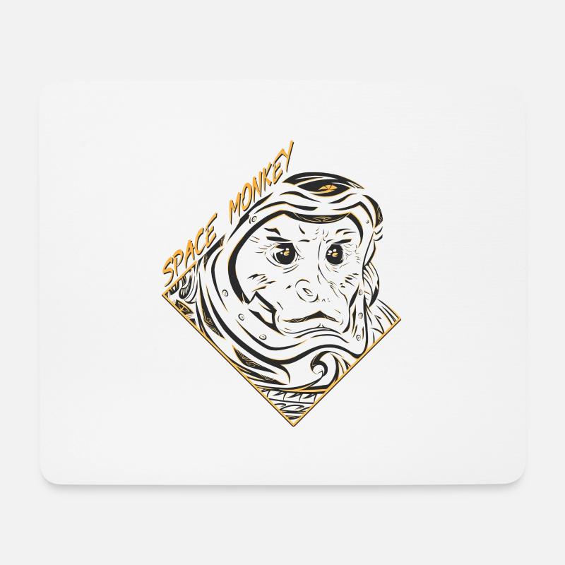 Space Monkey (GOLD) - Mousepad (Querformat) - Weiß