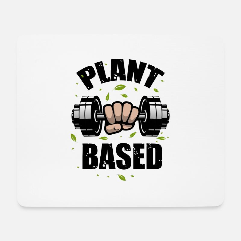 Plant based fit bleiben - Mousepad (Querformat) - Weiß