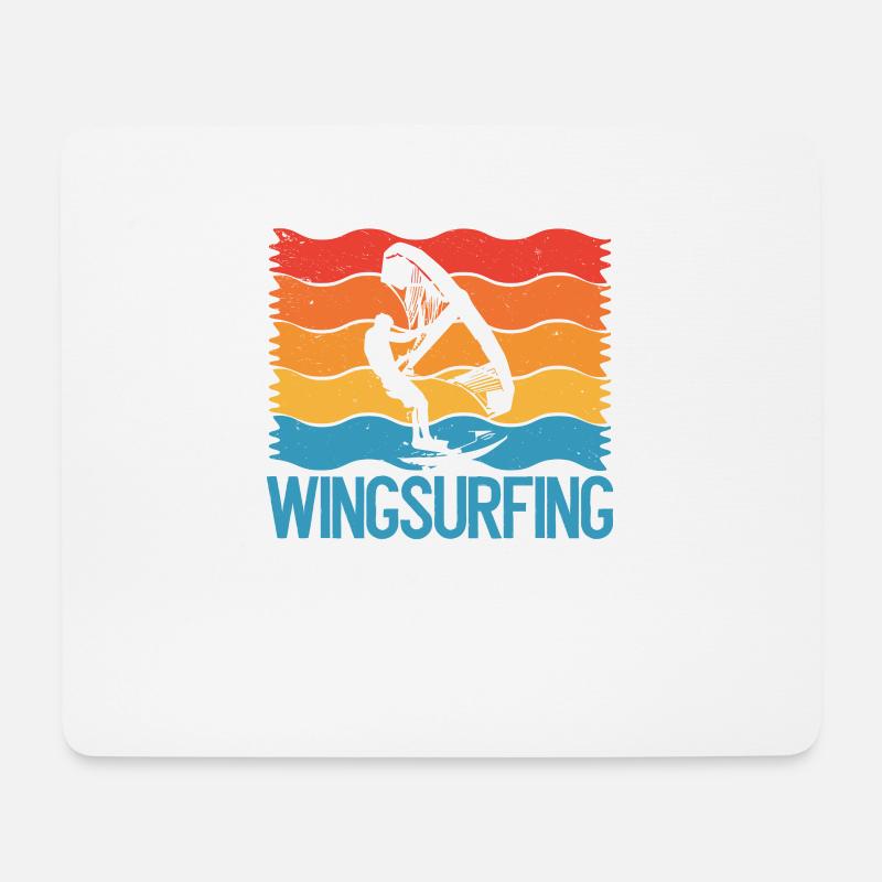 Weiße Farbe Wingsurfing Mann - Mousepad (Querformat) - Weiß