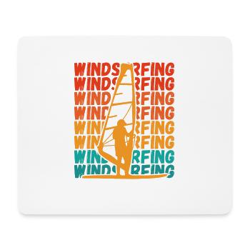 White windsurfer on surfboard - Mouse Pad (horizontal) - white - Front