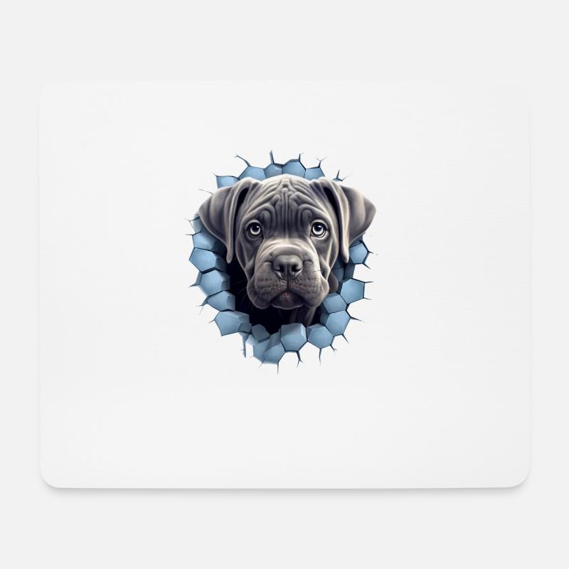 Cane Corso durch die Wand für einen Cane Corso - Mousepad (Querformat) - Weiß