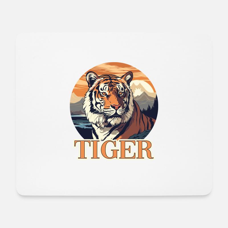 Tiger Design für einen Tiger Liebhaber - Mousepad (Querformat) - Weiß