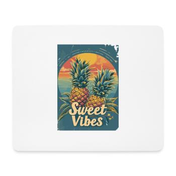 Ananas-Sonnenbrille Obst Retro-Stil für - Mousepad (Querformat) - Weiß - Vorne