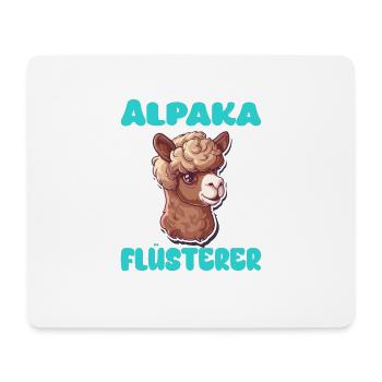 Alpaka Flüsterer für Alpakaliebhaber - Mousepad (Querformat) - Weiß - Vorne