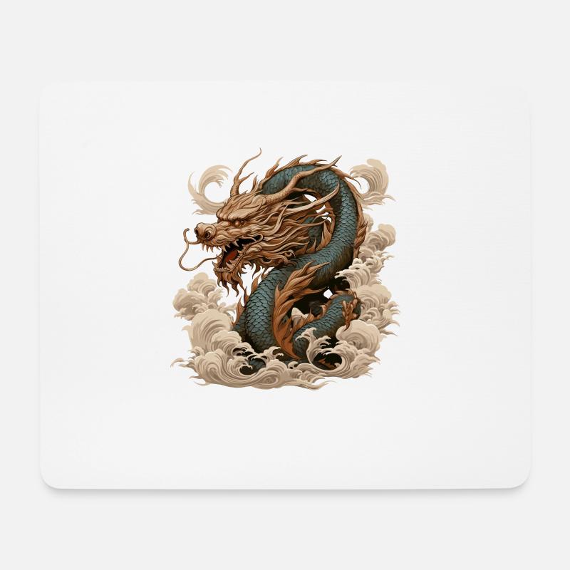 Asiatisch Drache Anime Japanisch - Mousepad (Querformat) - Weiß