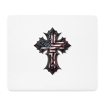 Patriotisches Kreuz Amerikanische Flagge Glaube - Mousepad (Querformat) - Weiß - Vorne