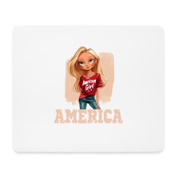 Patriotisches Amerikanisches Mädchen USA für - Mousepad (Querformat) - Weiß - Vorne