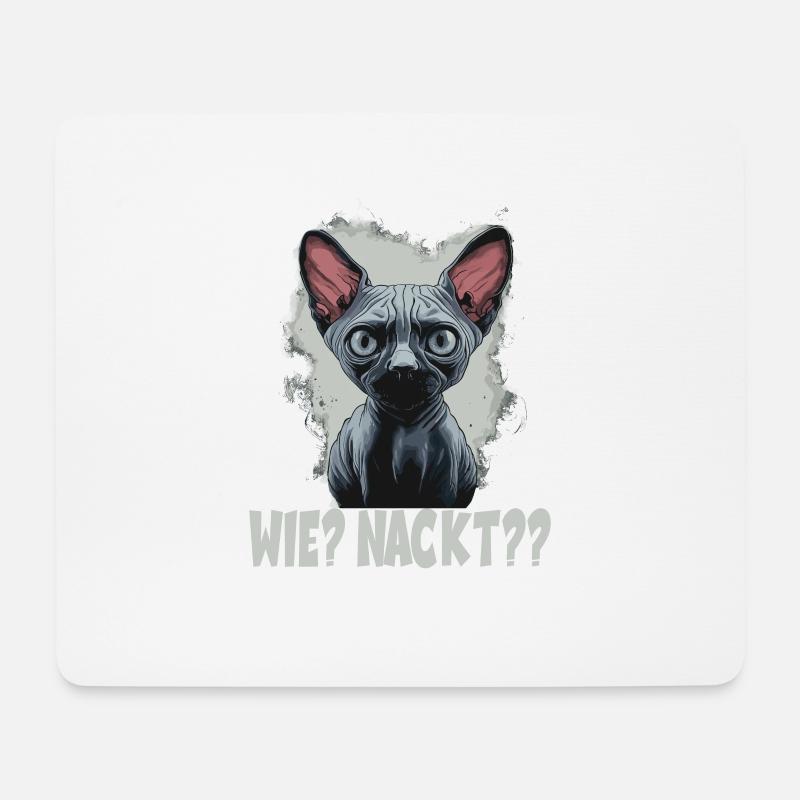 Wie Nackt Nacktkatze - Mousepad (Querformat) - Weiß