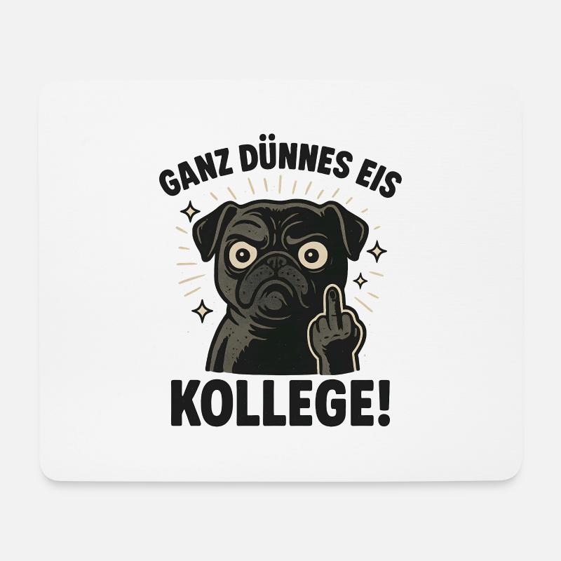 Lustiger Hund mit frechem Spruch - Mousepad (Querformat) - Weiß