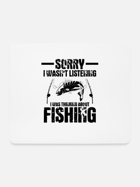 fishing angeln - Mousepad (Querformat) - Weiß