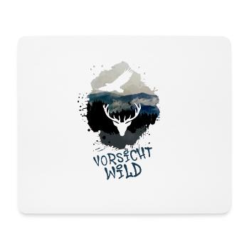 nature,Natur,hirsch,gebirge,berge,landschaft,berg - Mousepad (Querformat) - Weiß - Vorne