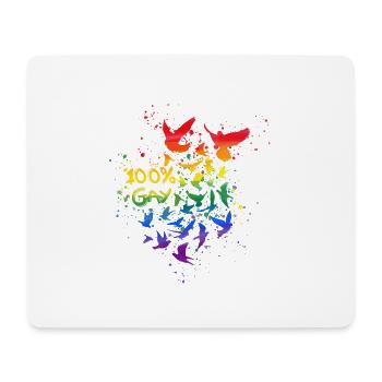 100% gay,deaf,deaf,graffiti,rainbow,LGBT - Mouse Pad (horizontal) - white - Front