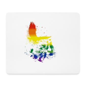 pigeons,oiseaux,troupeaux d’oiseaux,aigles,graffitis,LGBT - Tapis de souris (format paysage) - blanc - Devant