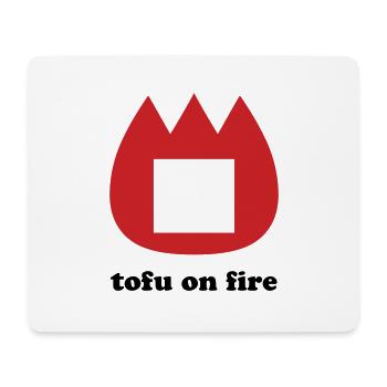 📛 tofu on fire - Mouse Pad (horizontal) - white - Front