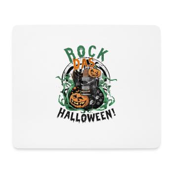 Rock das Halloween, Gitarre und Kürbis - Mousepad (Querformat) - Weiß - Vorne