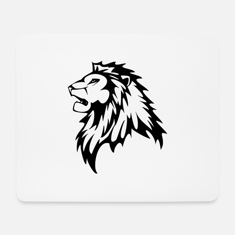 Löwe - Mousepad (Querformat) - Weiß