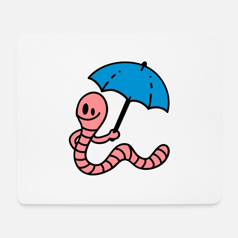 Regenwurm - Mousepad (Querformat) - Weiß
