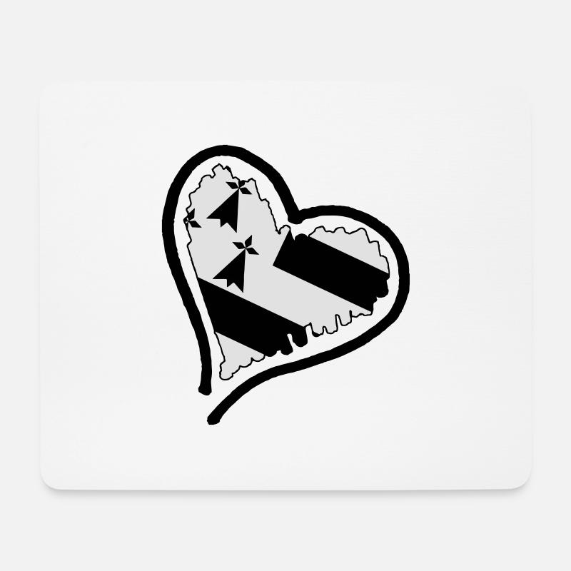 Coeur de Breizh - Tapis de souris (format paysage) - blanc