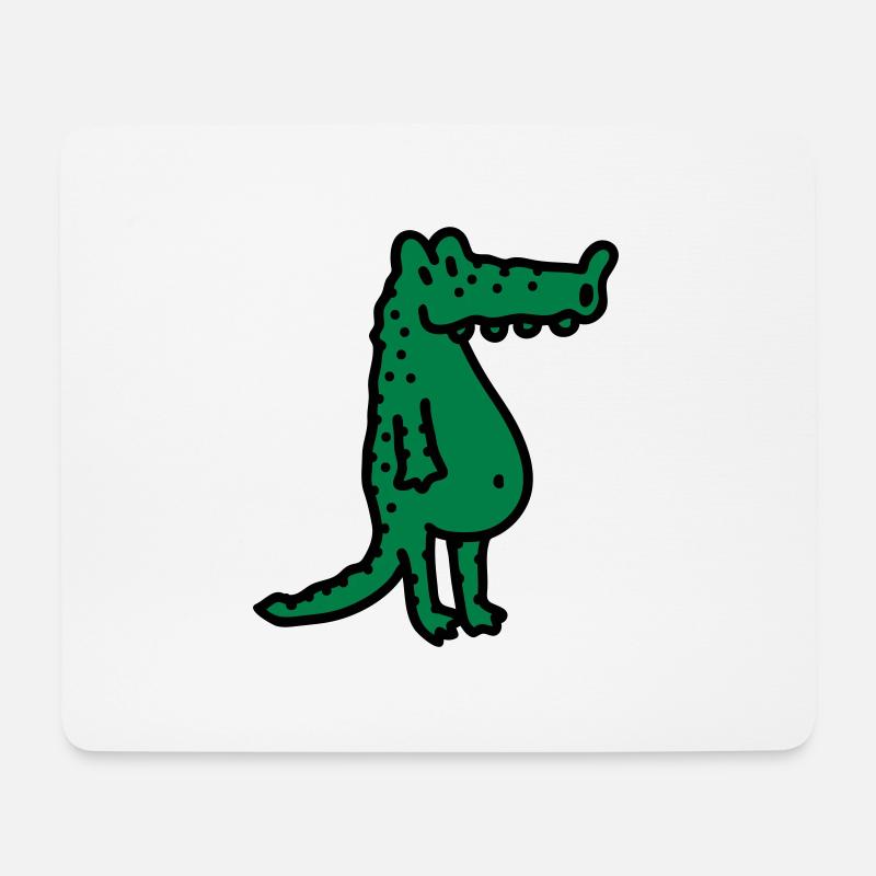 Krokodil - Mousepad (Querformat) - Weiß