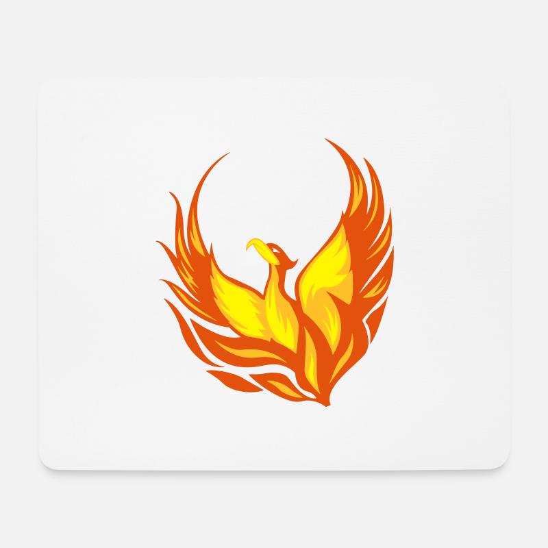 Feuervogel Phönix Flammen Federn - Mousepad (Querformat) - Weiß