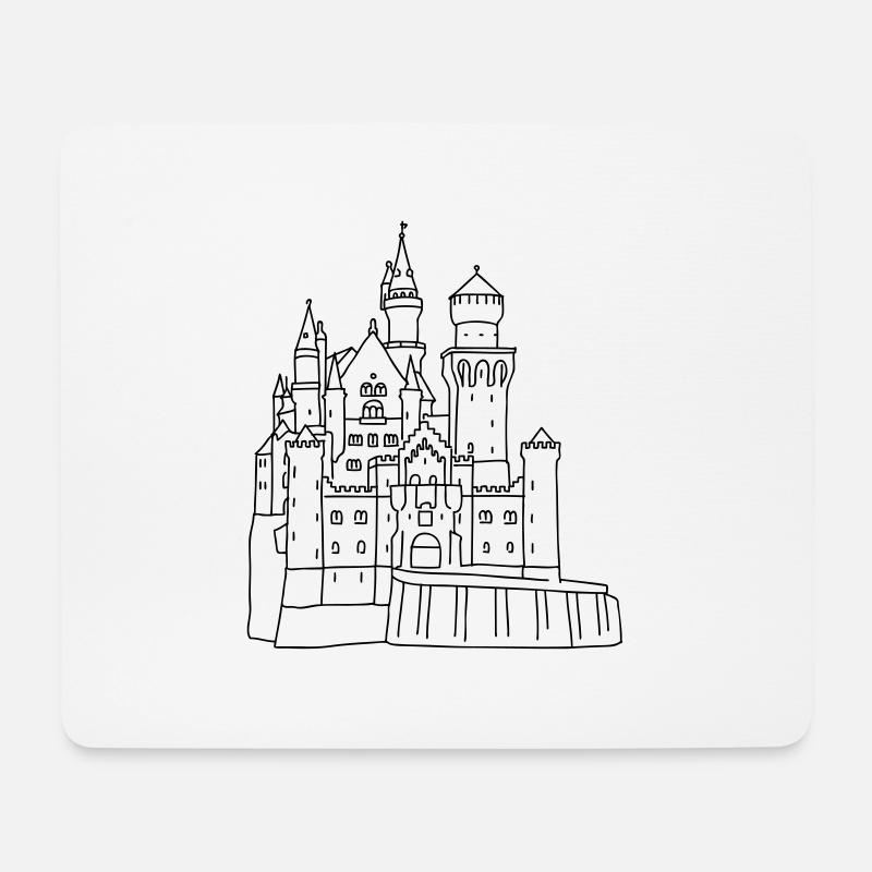 Schloss Neuschwanstein - Mousepad (Querformat) - Weiß