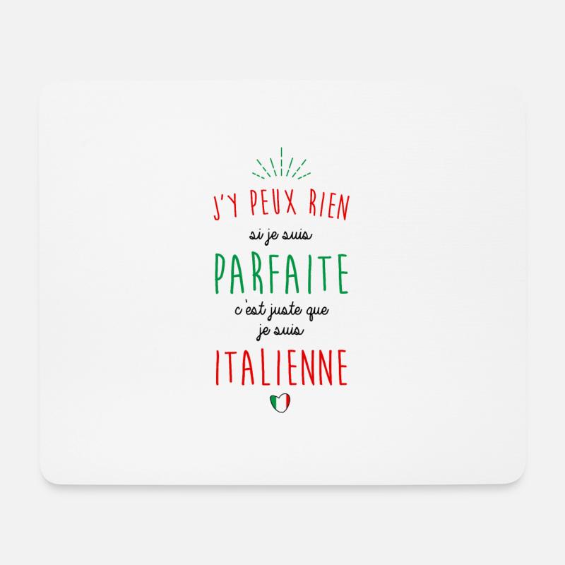Je suis italienne - Tapis de souris (format paysage) - blanc