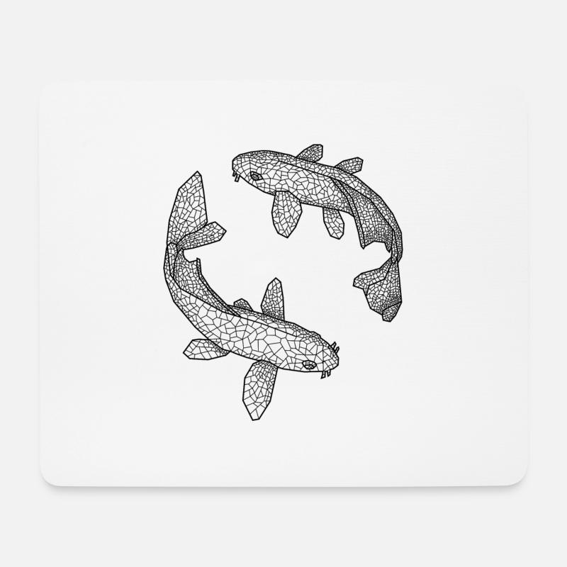 Fische - Mousepad (Querformat) - Weiß