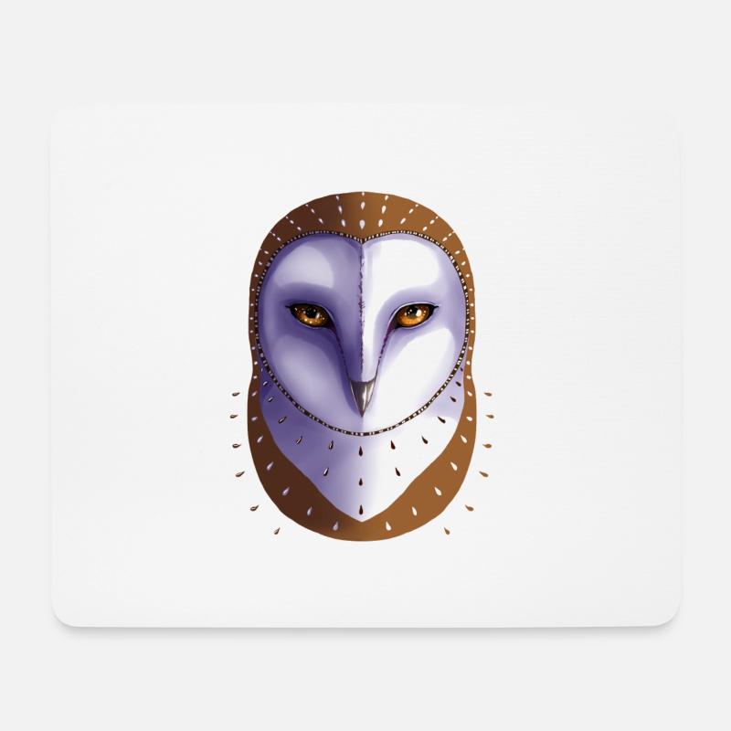 Schleiereule - Mousepad (Querformat) - Weiß